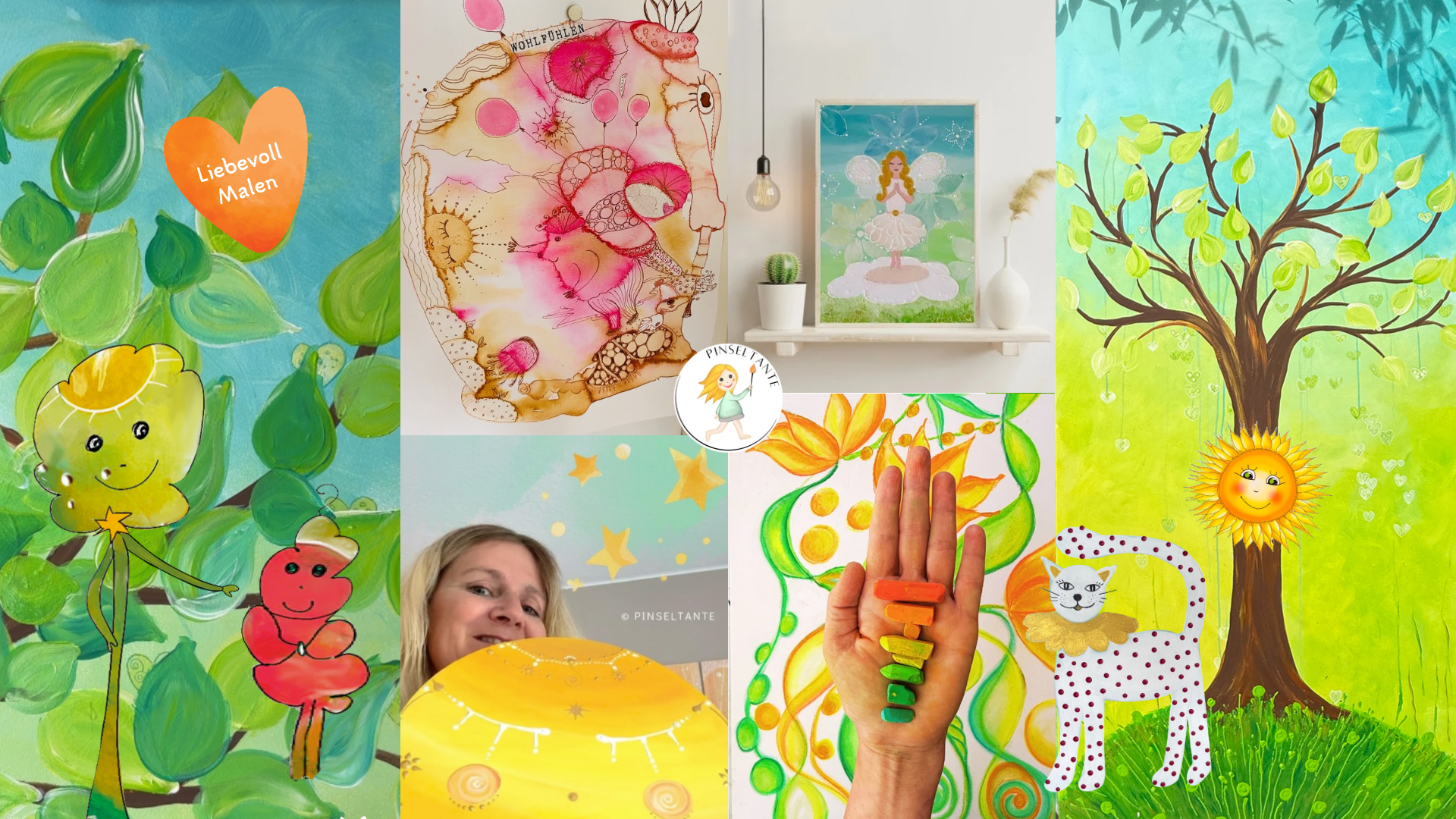 20 kreative Malquickies gratis - Schnelle Ideen für Intuitves Malen bei der Pinseltante
