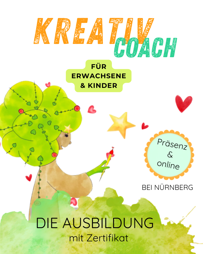 Grafik zur Kreativcoach-Ausbildung für die Begleitung von Erwachsenen und Kindern bei PINSELTANTE